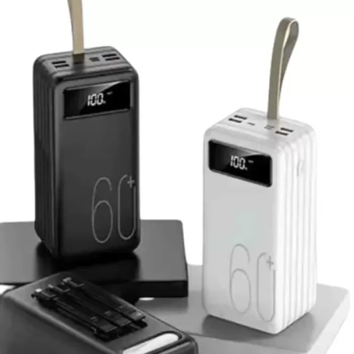 ® Yeni Ürün Hızlı Şarj 4 Çıkışlı Powerbank 60.000 Mah Taşınabilir Dijital Göstergeli