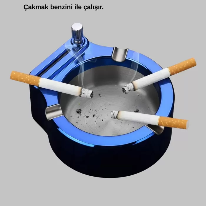 ® Yeni Ürün Çakmaklı Küllük Paslanmaz Çelik Şık Masa Aksesuarı