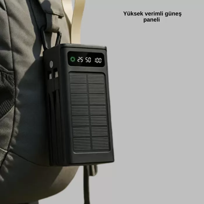 ® Yeni Ürün Led Aydınlatmalı Güneş Panelli Powerbank Seyahat Ve Kamp İçin