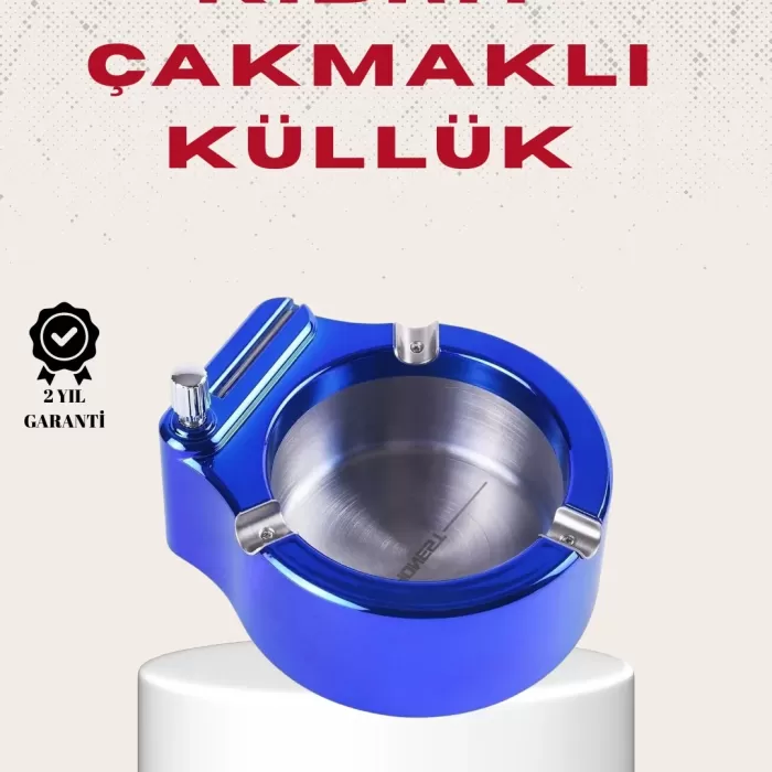 ® Yeni Ürün Metal Küllük Ve Çakmak Seti Yuvarlak Modern Tasarım
