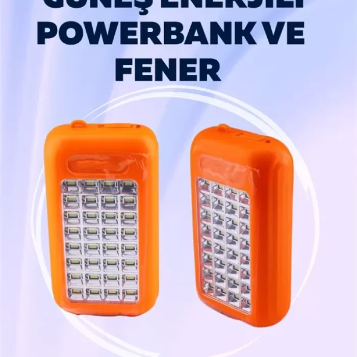 ® Yeni Ürün Gold Silver Gs-875 Outdoor Powerbank & Işıldak – Güneş Paneli 32 Led 10000 Mah Çift Çıkış