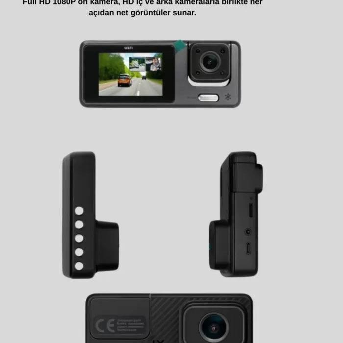 ® Yeni Ürün Full Hd 3lü Araç Kamerası Geri Görüş Destekli Park Modlu 1080p Dvr