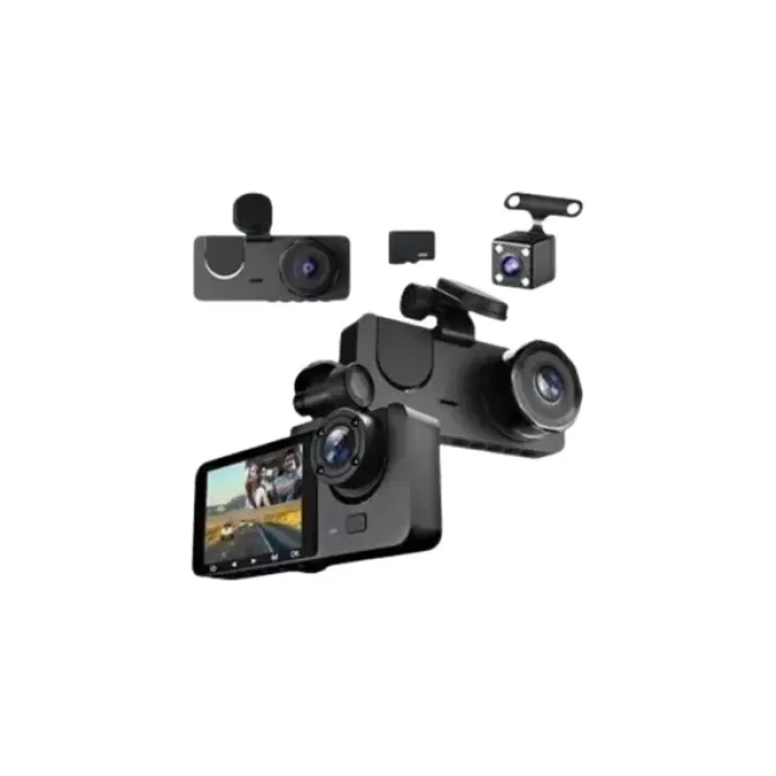 ® Yeni Ürün 1080p Ön + 720p Arka & İç KameraSuya Dayanıklı Araç Güvenlik Kamerası