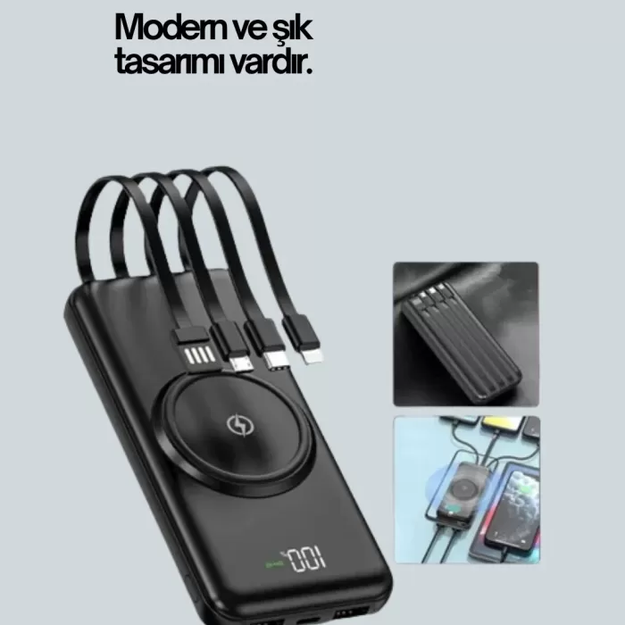 ® Yeni Ürün 10000mah Kablosuz Ve Hızlı Şarj Destekli Powerbank – Taşınabilir Şarj Gücü