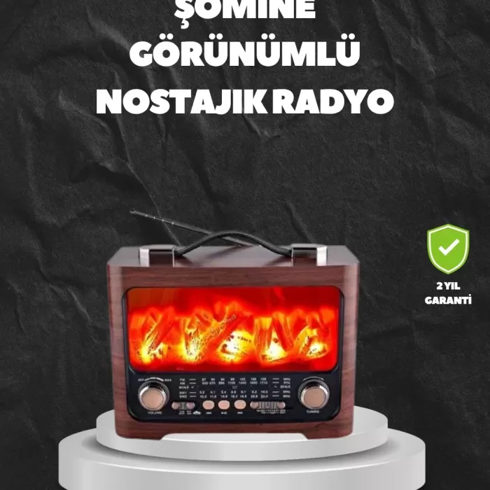 ® Yeni Ürün Solar Şarjlı Şömine Işıklı Bluetooth HoparlörRadyo Usb Tf Kart Destekli