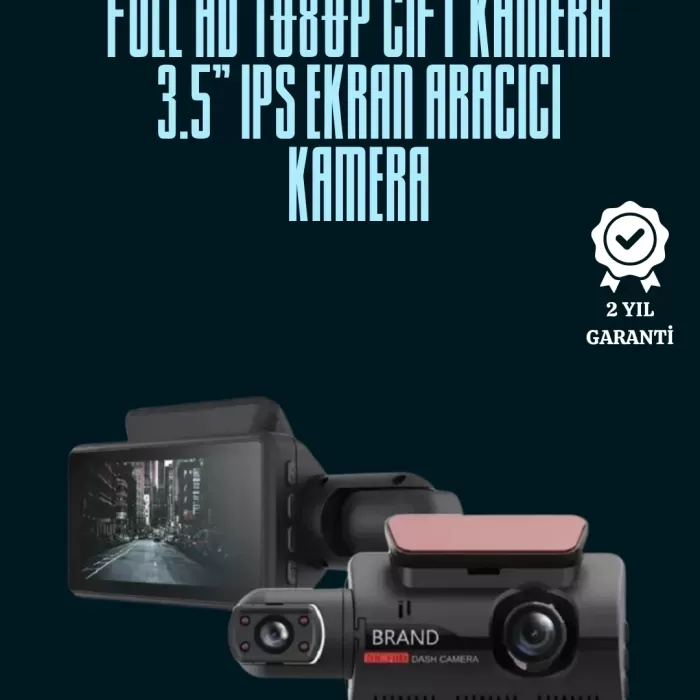 ® Yeni Ürün Çift Lensli Araç İçi KameraPark Koruma Gece Görüş Ve Tarih Damgası