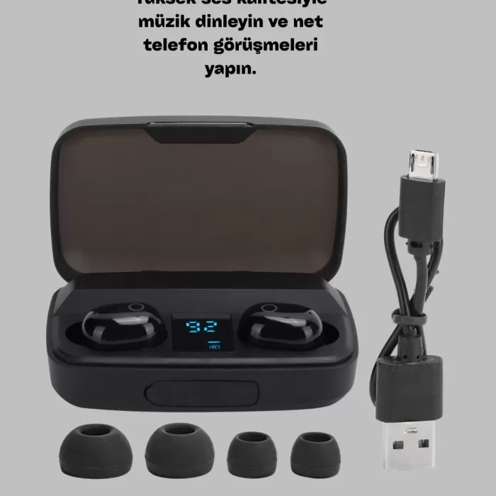 ® Yeni Ürün Dokunmatik Kontrollü Abs Malzemeli Bluetooth Kulaklık + Yüksek Kapasiteli Kutu