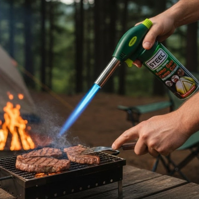 ® Yeni Ürün Outdoor Kamp, Piknik ve Tamir İşleri İçin Kamp Gazı SetiTaşınabilir Pürmüz Alev Tabancası ve Yüksek Performanslı Gaz Kartuşu