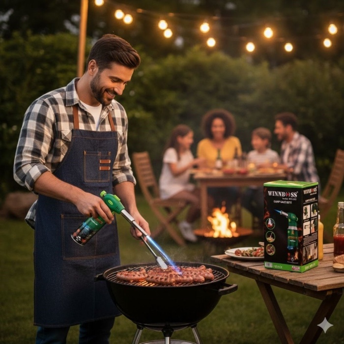 ® Yeni Ürün Outdoor Kamp, Piknik ve Tamir İşleri İçin Kamp Gazı SetiTaşınabilir Pürmüz Alev Tabancası ve Yüksek Performanslı Gaz Kartuşu