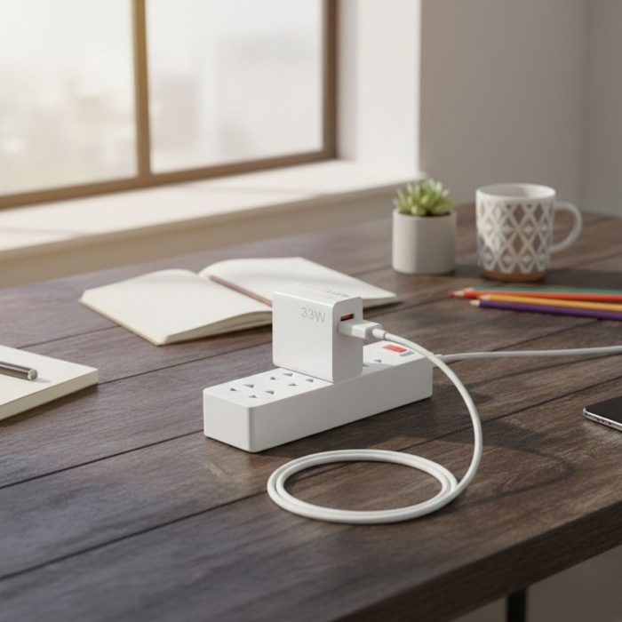 ® Yeni Ürün 33W Hızlı Şarj AdaptörüType-C Kablolu, USB Çıkışlı, Akıllı Şarj Destekli Duvar Tipi Şarj Cihazı