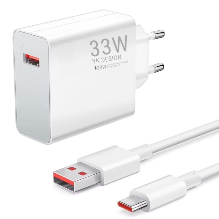 ® Yeni Ürün 33W Hızlı Şarj AdaptörüType-C Kablolu, USB Çıkışlı, Akıllı Şarj Destekli Duvar Tipi Şarj Cihazı