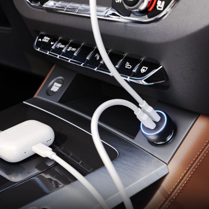 ® Yeni Ürün Araç İçi Çakmaklığa TakılanType-C ve USB Girişli 2 Portlu Hızlı Şarj Adaptörü