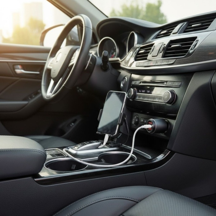 ® Yeni Ürün Araç İçi Çakmaklığa TakılanType-C ve USB Girişli 2 Portlu Hızlı Şarj Adaptörü