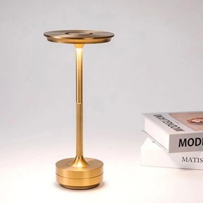 ® Yeni Ürün Eskitme Gold Kasa Dokunmatik Şarjlı Masa Lambası3 Renk Işık Modlu, LED Aydınlatmalı, Modern & Dekoratif Abajur