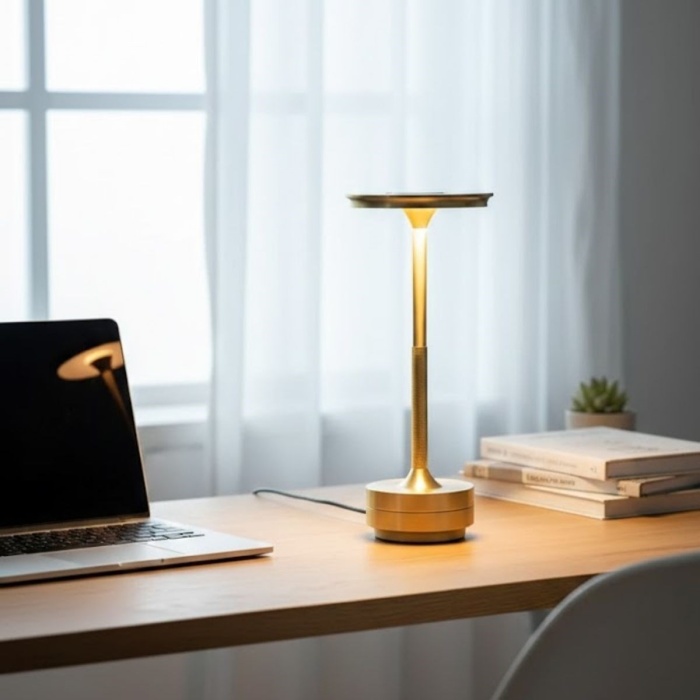 ® Yeni Ürün Eskitme Gold Kasa Dokunmatik Şarjlı Masa Lambası3 Renk Işık Modlu, LED Aydınlatmalı, Modern & Dekoratif Abajur