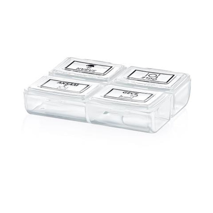 ® Yeni Ürün 4 Öğün Günlük Hap İlaç Saklama Taşıma Kutusu İlaç Hatırlatıcı