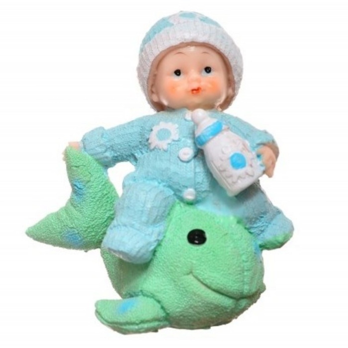 ® Yeni Ürün Decotown Hediyelik Sevimli Mavi Bebek Biblo Polyester Süs Eşyası