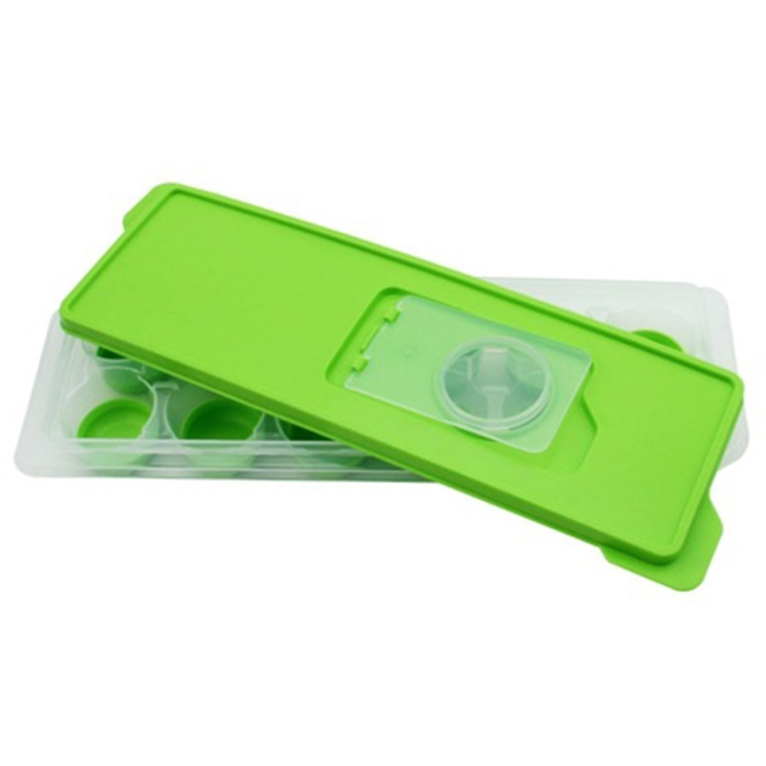 ® Yeni Ürün 12li Kapaklı Yapışmaz Silikon Tabanlı Plastik Küp Buz Kalıbı