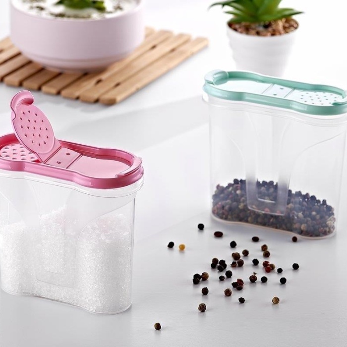 ® Yeni Ürün Plastik Kapaklı Majör Baharatlık Baharat Saklama Kutusu Kabı