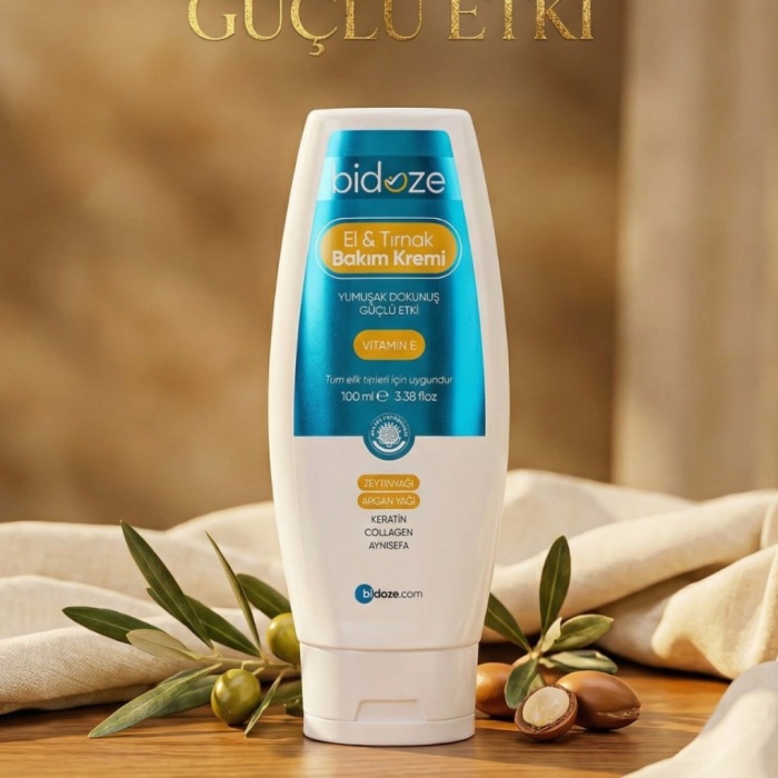 ® Yeni Ürün Bidoze El Ve Tırnak Bakım Kremi 100 Ml | Keratin ve Vitamin E Destekli Yoğun Onarıcı Bakım