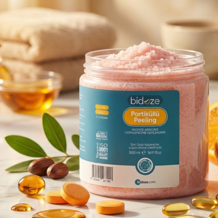 ® Yeni Ürün Bidoze Partiküllü Vücut Peelingi 500 Ml | Kolajen ve E Vitamini Destekli Arındırıcı Scrub