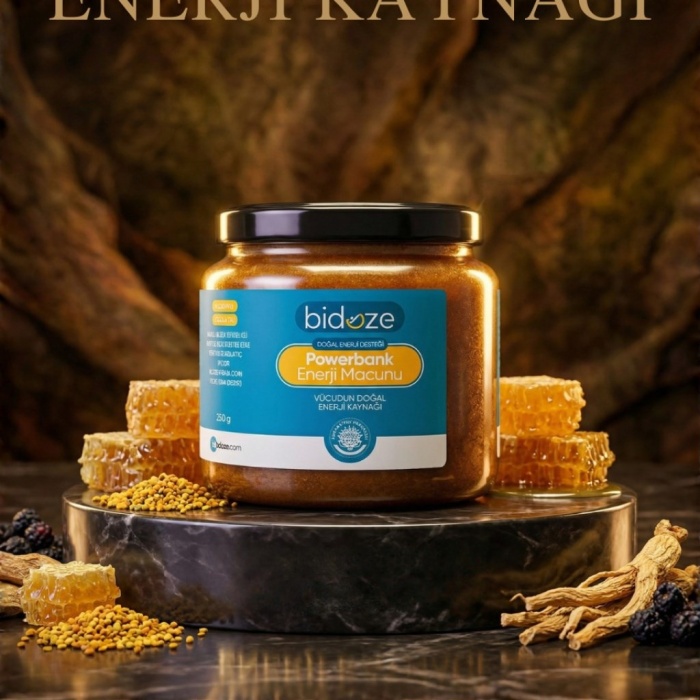 ® Yeni Ürün Bidoze Powerbank Enerji Macunu 220 Gr. | Arı Ekmeği, Ginseng & Arı Sütü İçerikli Doğal Enerji Macunu