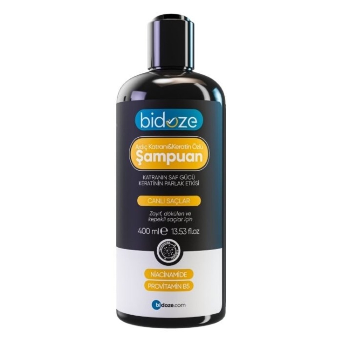 ® Yeni Ürün Bidoze Ardıç Katranı & Keratin Şampuanı 400 Ml | Kepek, Kaşıntı ve Dökülme Karşıtı
