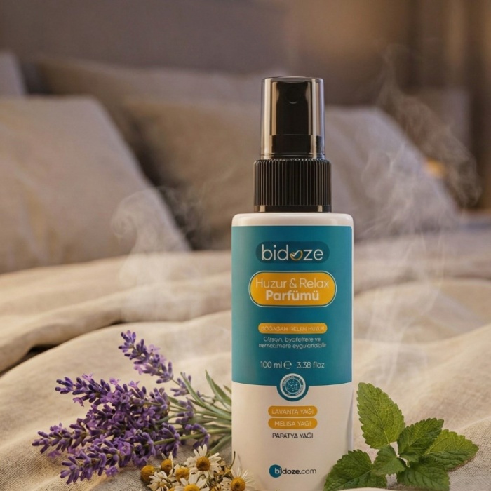 ® Yeni Ürün Bidoze Huzur & Relax Parfümü 100 Ml. | Sakinleştirici Uyku ve Yastık Spreyi