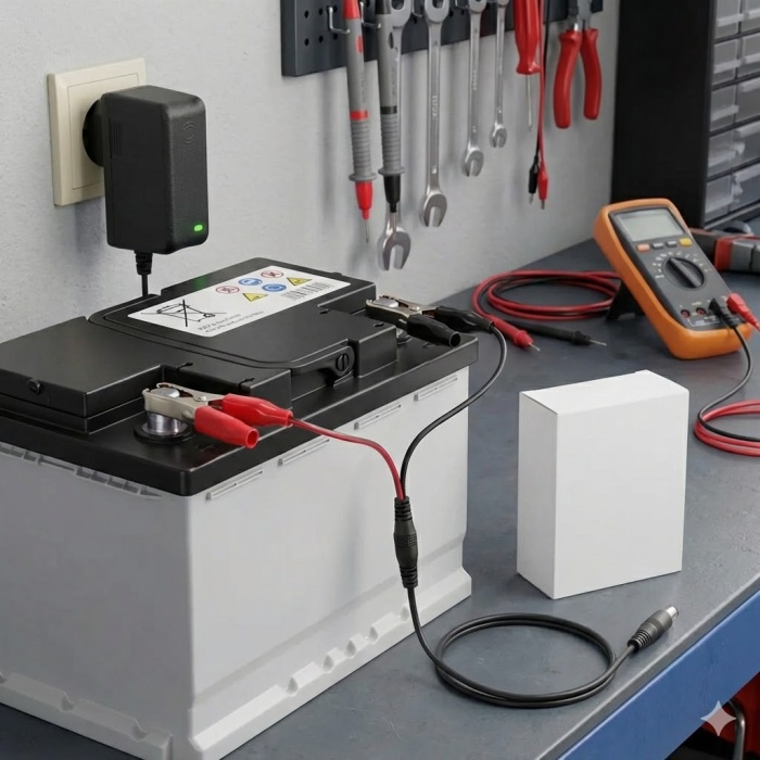 ® Yeni Ürün Akü Şarj Cihazı 12V 1.2A 14.4W Krokodil Uç Akü Şarj Adaptörü