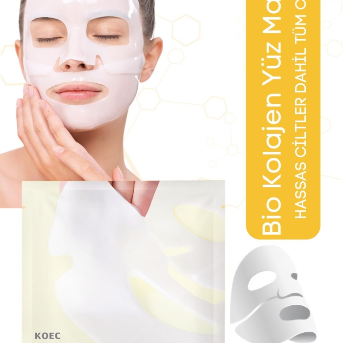 ® Yeni Ürün Kolajen Şeffaf Kore MaskesiC Vitamin ve Niacinamide İçerikli Parlaklık ve Nemlendirme 4 Adet