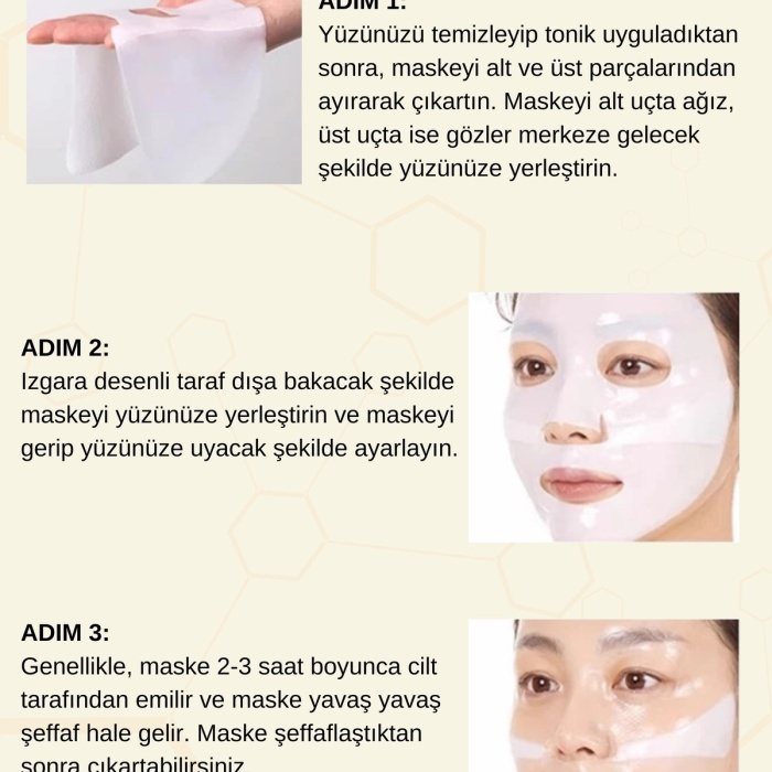 ® Yeni Ürün Kolajen Şeffaf Kore MaskesiC Vitamin ve Niacinamide İçerikli Parlaklık ve Nemlendirme 4 Adet