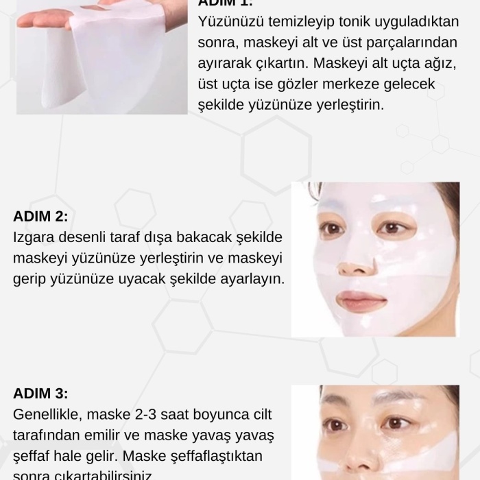 ® Yeni Ürün Kolajen Şeffaf Kore MaskesiYaşlanma Karşıtı, Parlaklık ve Nemlendirme Etkili 4 Adet