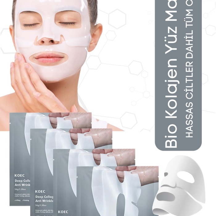 ® Yeni Ürün Kolajen Şeffaf Kore MaskesiYaşlanma Karşıtı, Parlaklık ve Nemlendirme Etkili 4 Adet