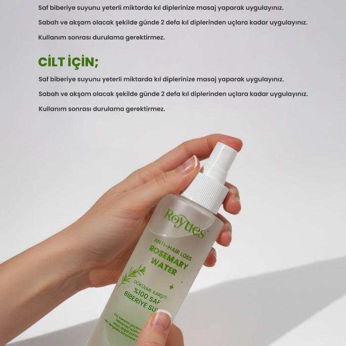 ® Yeni Ürün Biberiye SuyuDökülme Karşıtı ve Saç Uzatma Etkili Saç Toniği Pure Rosemary Water 150ml