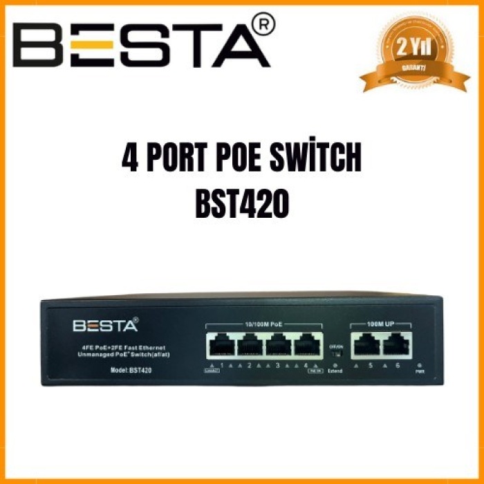 4 PORT POE SWİTCH BST420