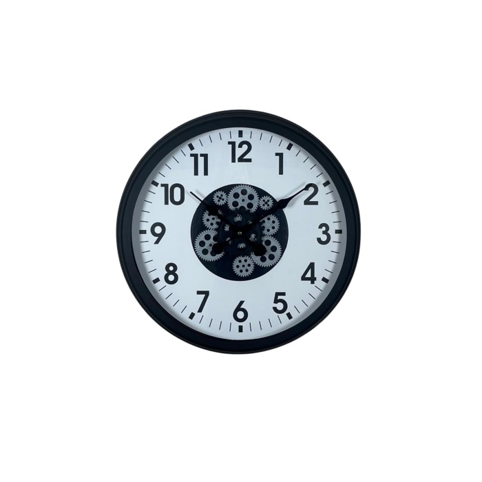 Siyah Standart 60 Cm Çarklı Duvar Saati