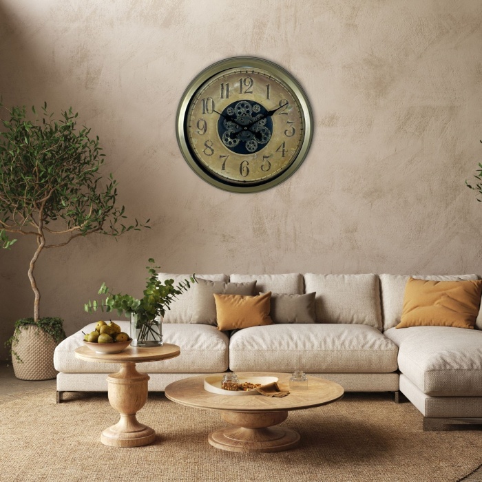 ® Yeni Ürün Nostalgia 60 Cm Çarklı Duvar Saati