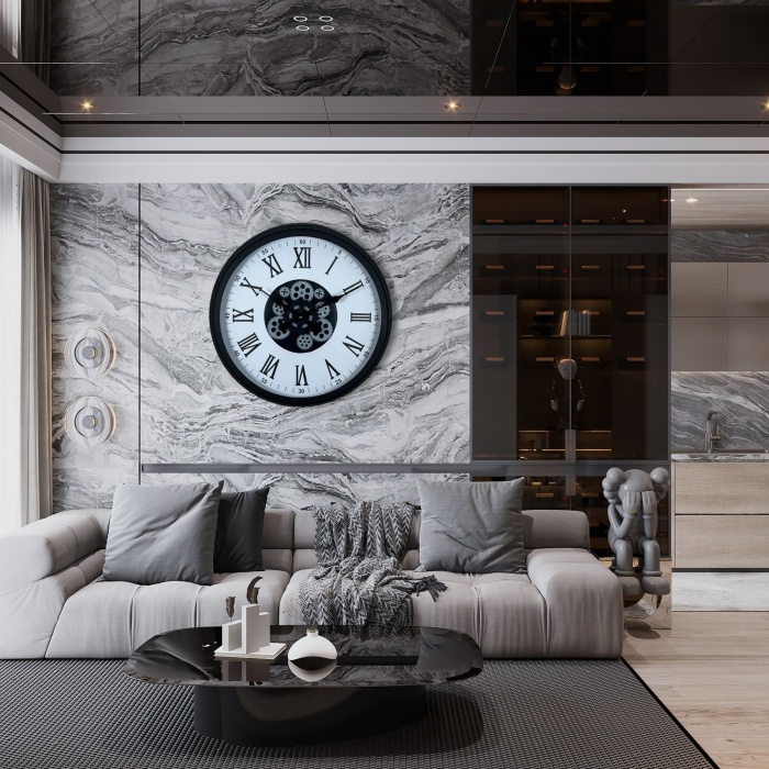 Black Majesty 60 Cm Çarklı Duvar Saati