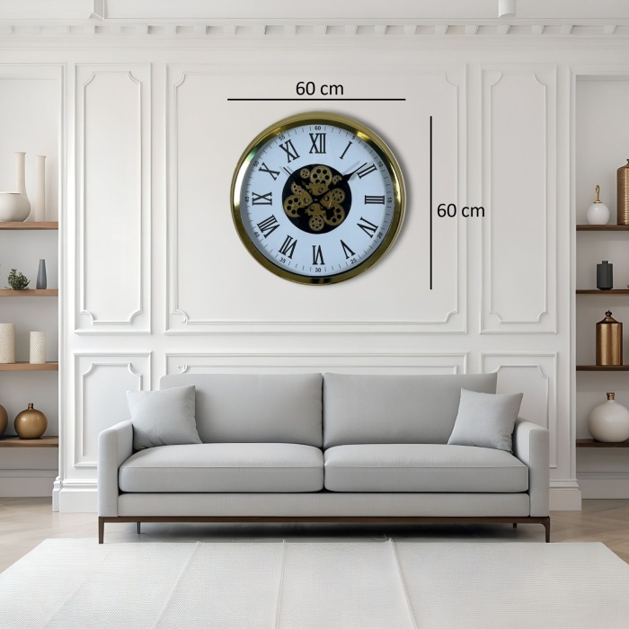 Aurelius Gold 60 Cm Çarklı Duvar Saati