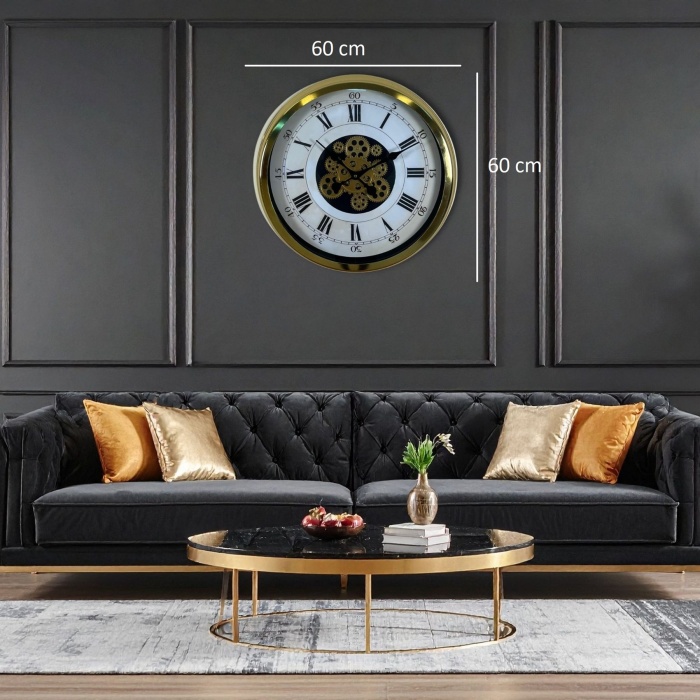 Aurelius Gold 60 Cm Çarklı Duvar Saati