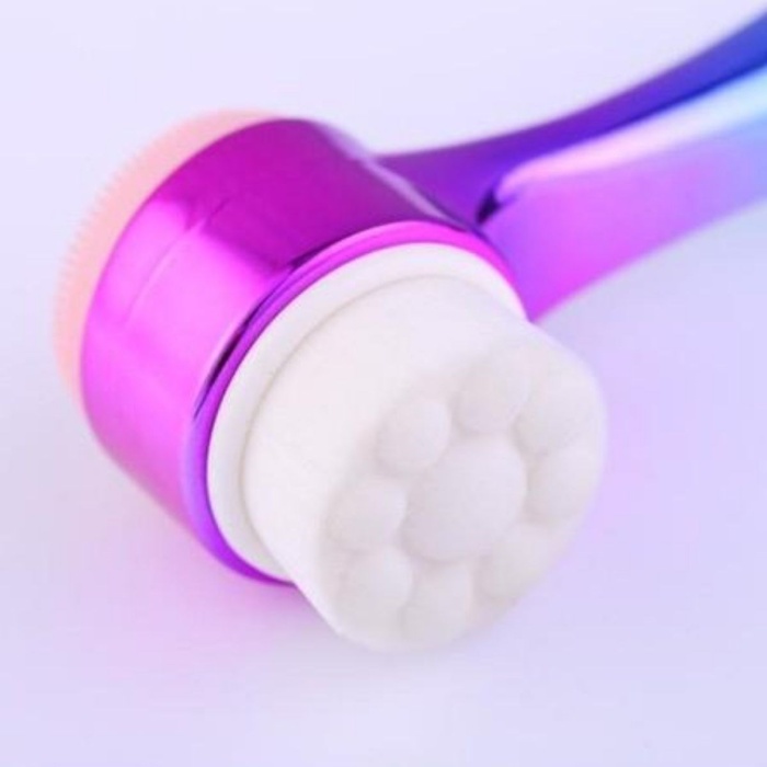 ® Yeni Ürün Çift İşlevli Renkli Cilt Yüz Temizleme Fırçası Peeling Masaj Etkili Gözenek Temizleyici Alet