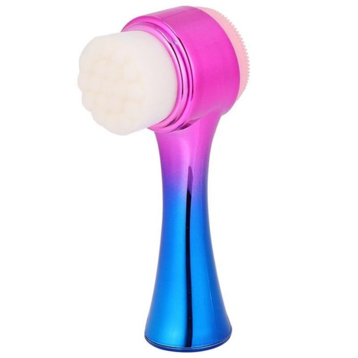 ® Yeni Ürün Çift İşlevli Renkli Cilt Yüz Temizleme Fırçası Peeling Masaj Etkili Gözenek Temizleyici Alet