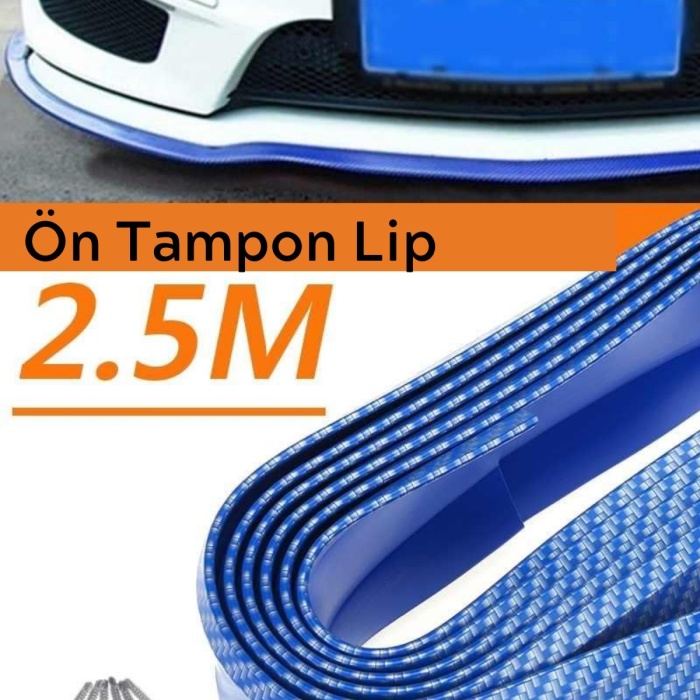 ® Yeni Ürün Mavi 2,5 Metre Araba Oto Ön Tampon Koruyucu Kauçuk Pratik Tampon Şerit Bant Döşeme Kiti
