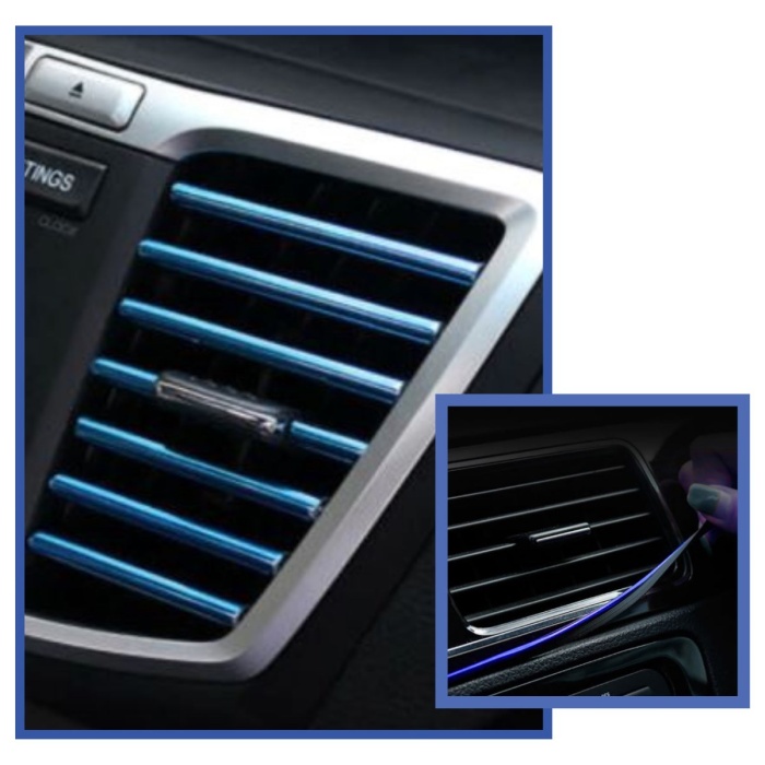 ® Yeni Ürün Mavi Araba OtoTrim Dekorasyon Şeridi Kauçuk Elastik Kolay Kurulum 5 metre Şerit Bant