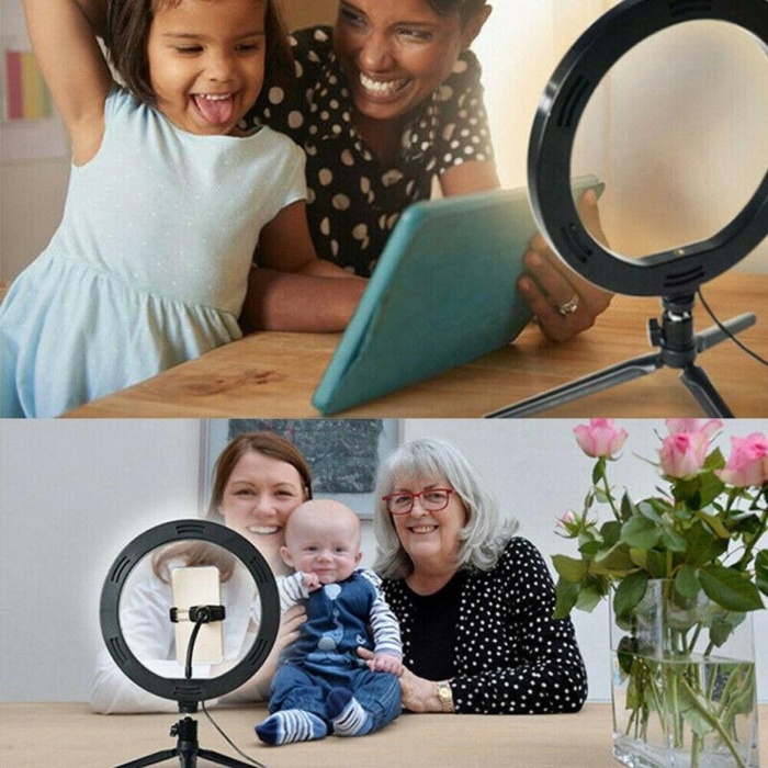 ® Yeni Ürün 8inç 20cm Youtube Instagram Tiktok Selfie  Stüdyo Video Fotoğraf Ring Light  Tripod Led Halk