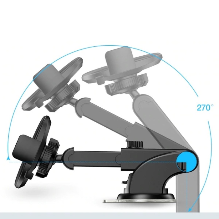 ® Yeni Ürün 360 Derece Dönen Torpido Üstü Uzunluk Ayarlamalı Vantuzlu Teleskopik Araç Telefon Tutucu