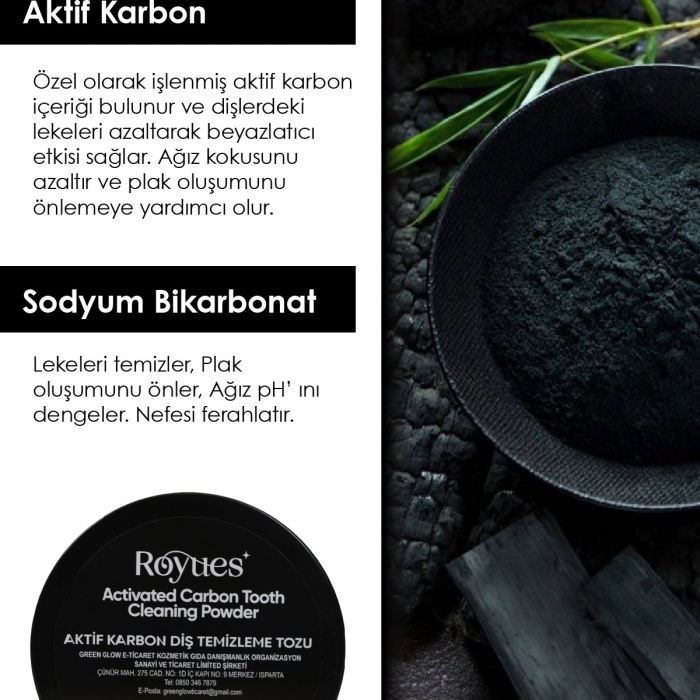 ® Yeni Ürün Diş Beyazlatma TozuSiyah Aktif KarbonActivated Charcoal Teeth Whitening Powder 40g