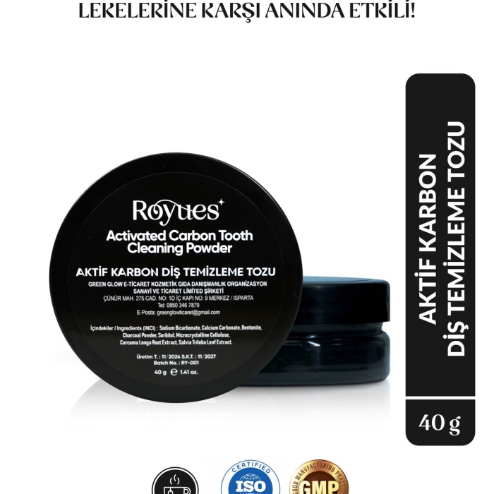® Yeni Ürün Diş Beyazlatma TozuSiyah Aktif KarbonActivated Charcoal Teeth Whitening Powder 40g
