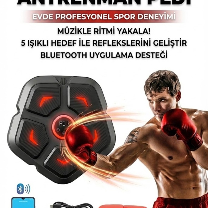 ® Yeni Ürün Akıllı Duvar Boks Hedefi: Bluetooth Müzikli, Işıklı Refleks ve Stres Atma