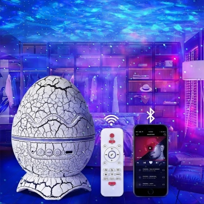 ® Yeni Ürün Bluetooth Hoparlörlü RGB Gece LambasıDinazor yumurtası Işıklı, Uzaktan Kumandalı Dekor Lamba